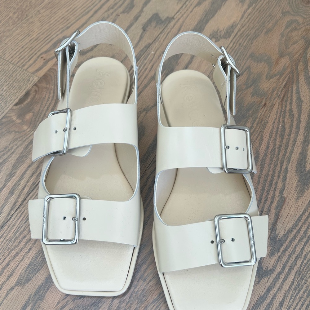 Ayede Tekla buckle slingback Cream Sandals